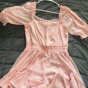 Mi Ami Light Pink Polkadot Romper